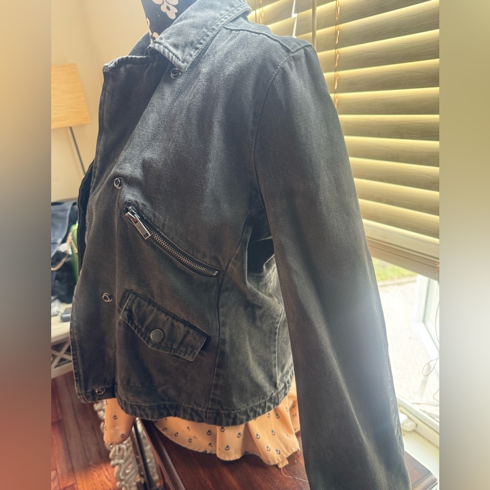 Womens faded black jean jacket